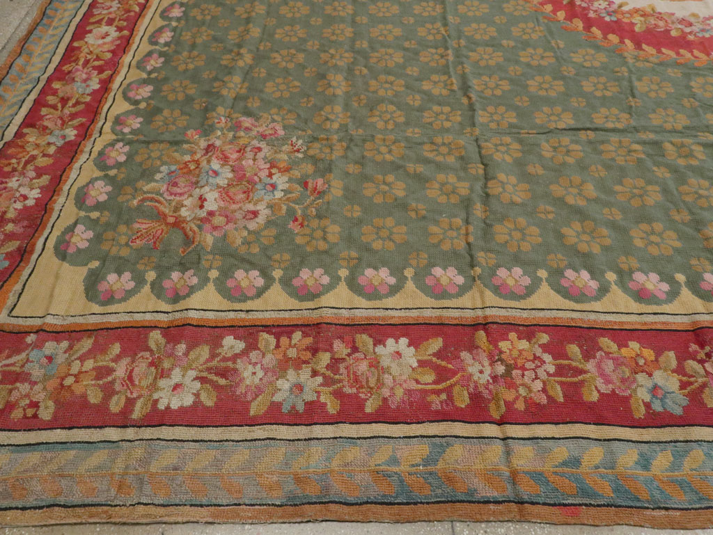 Antique English Needlepoint Carpet, No.10787 - Staging