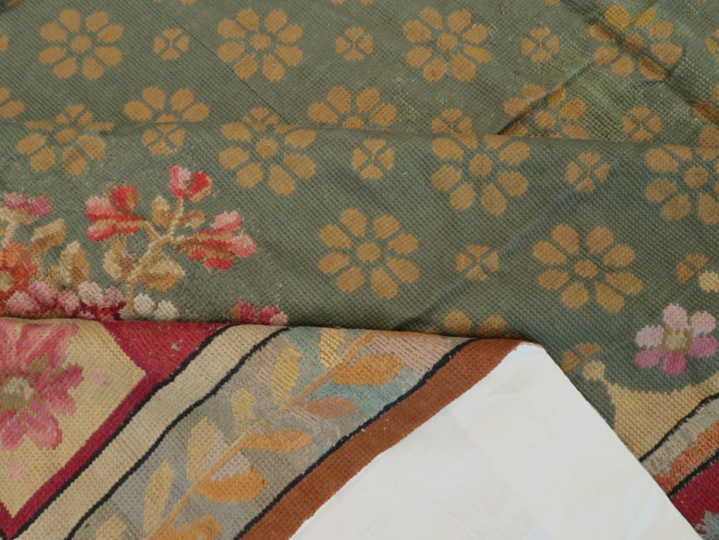 Antique English Needlepoint Carpet, No.10787 - Staging