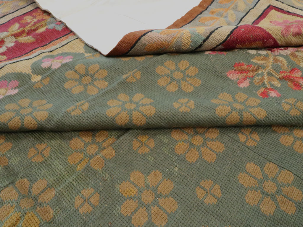 Antique English Needlepoint Carpet, No.10787 - Staging