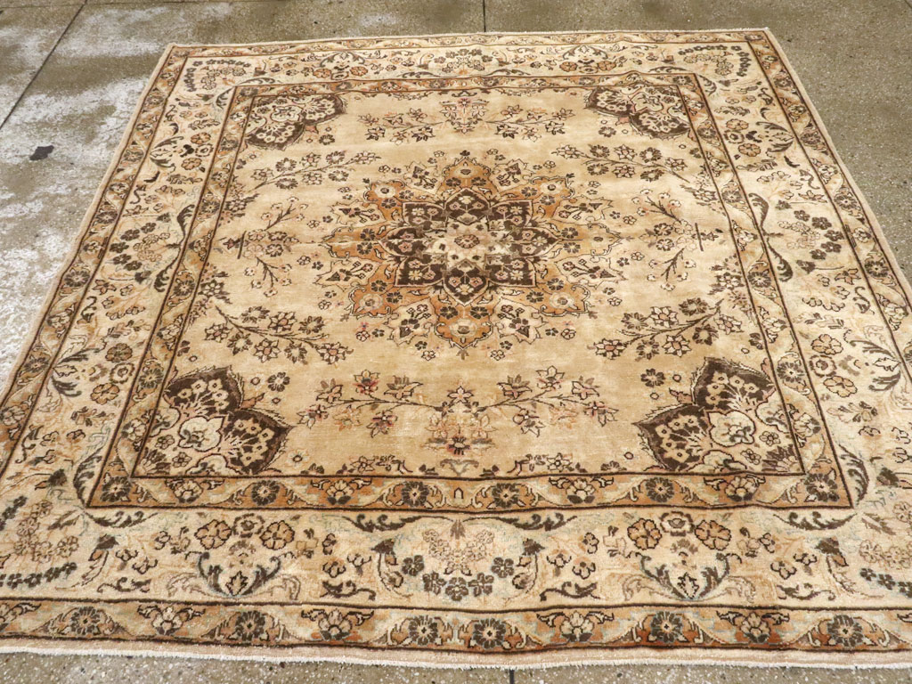 Antique Persian Tabriz Square Carpet, No.10795 - Staging