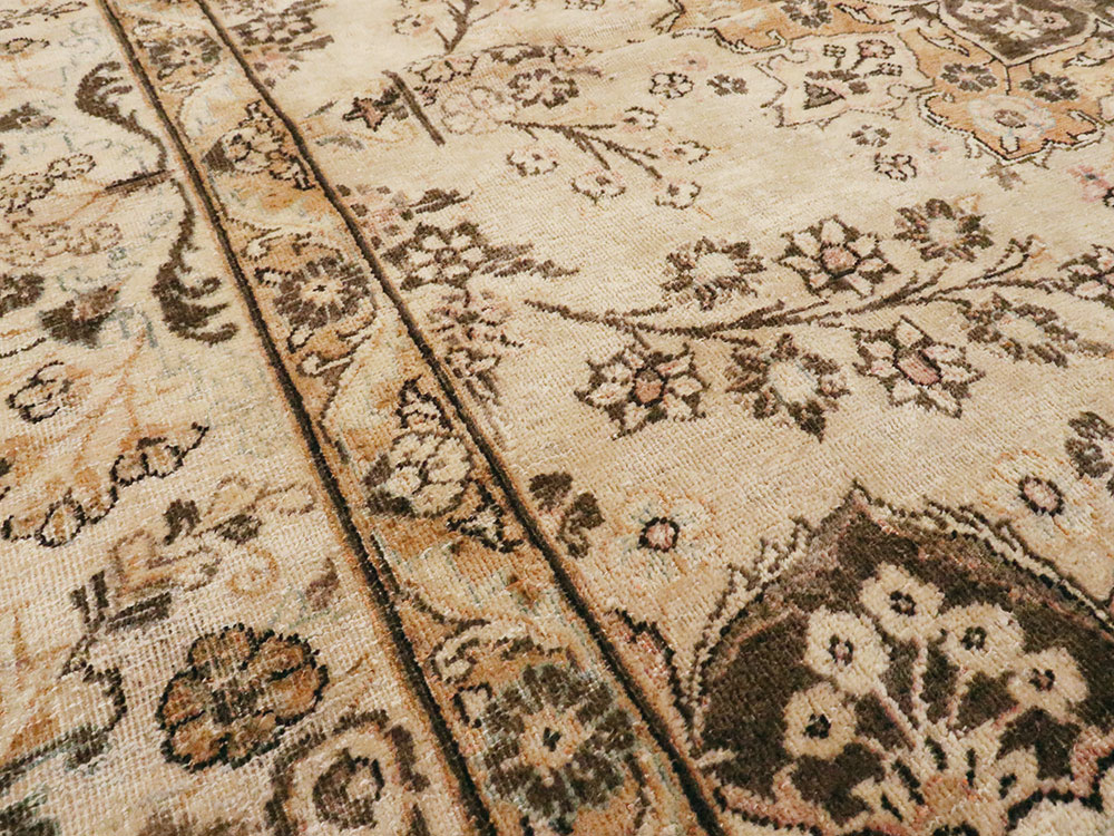 Antique Persian Tabriz Square Carpet, No.10795 - Staging