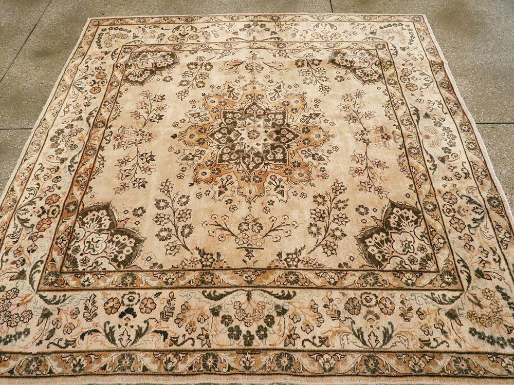 Antique Persian Tabriz Square Carpet, No.10795 - Staging