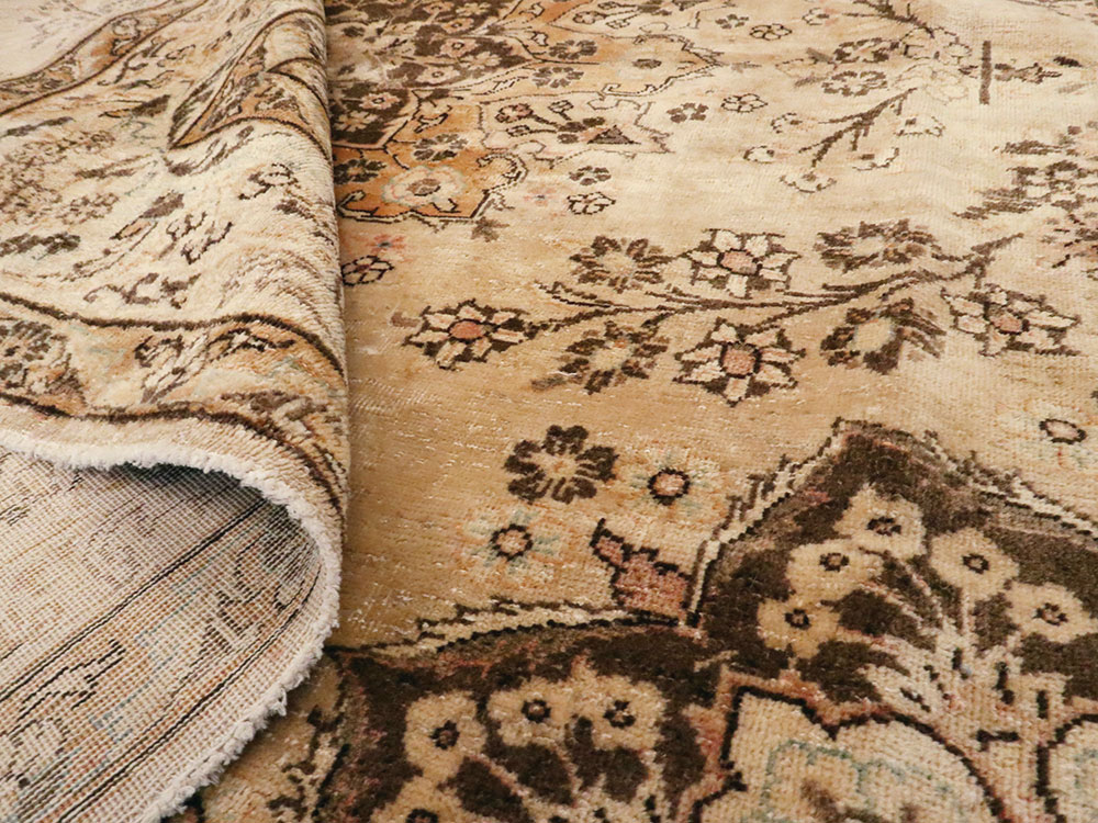 Antique Persian Tabriz Square Carpet, No.10795 - Staging