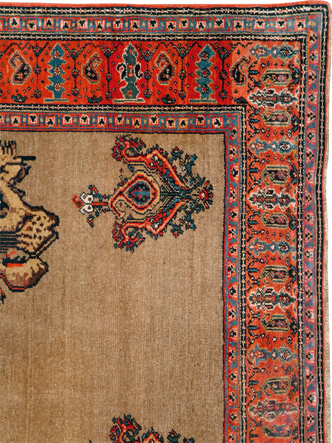 Antique Senneh Malayer Pictorial Rug, No.10816 - Staging