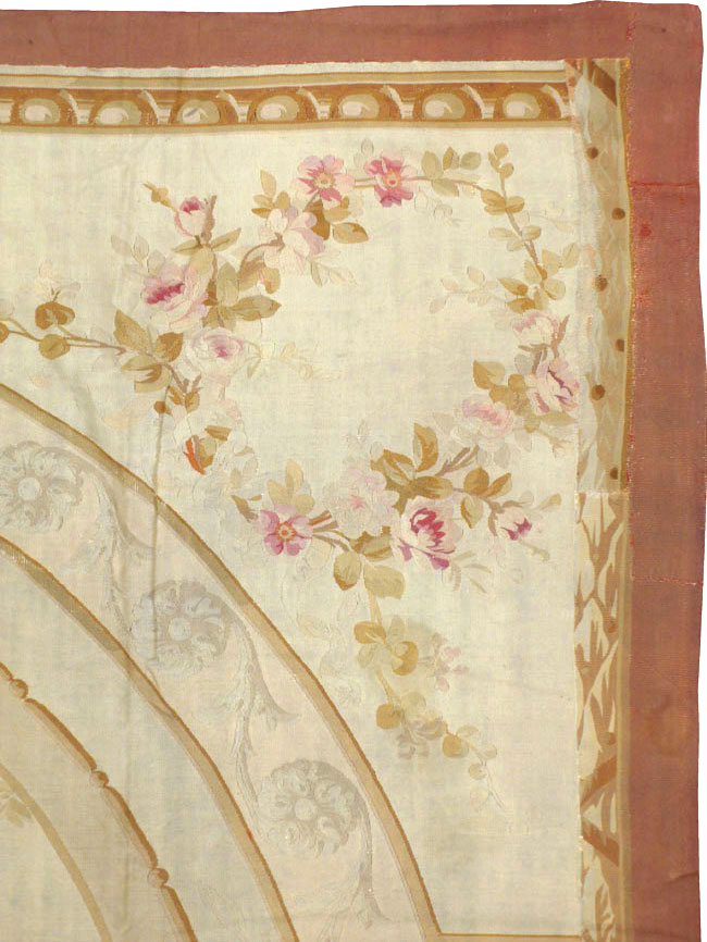 Antique French Aubusson Carpet, No.10892 - Staging