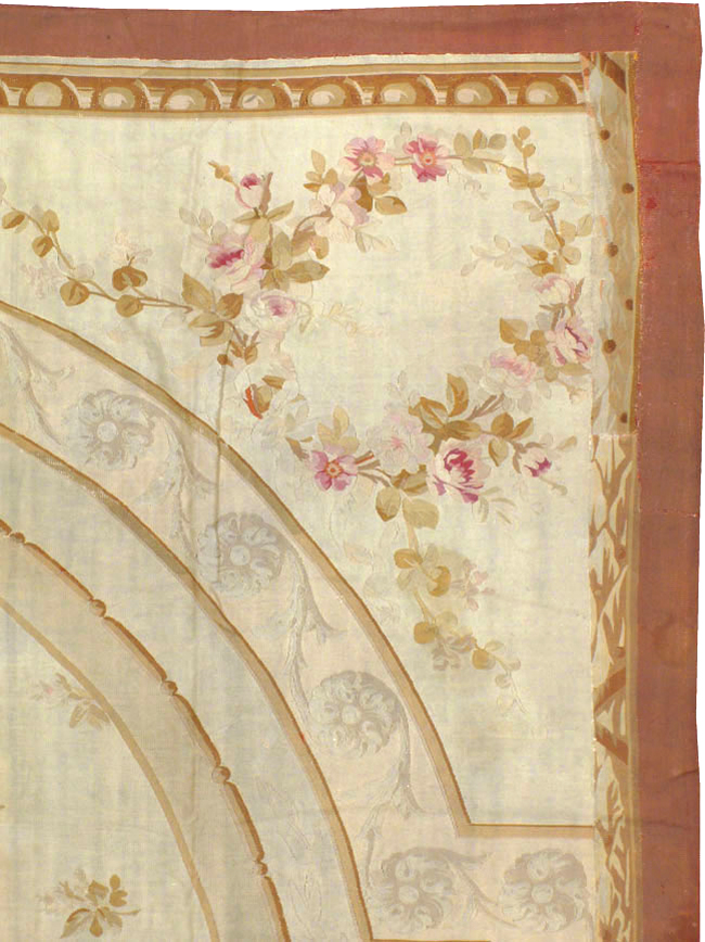 Antique French Aubusson Carpet, No.10892 - Staging