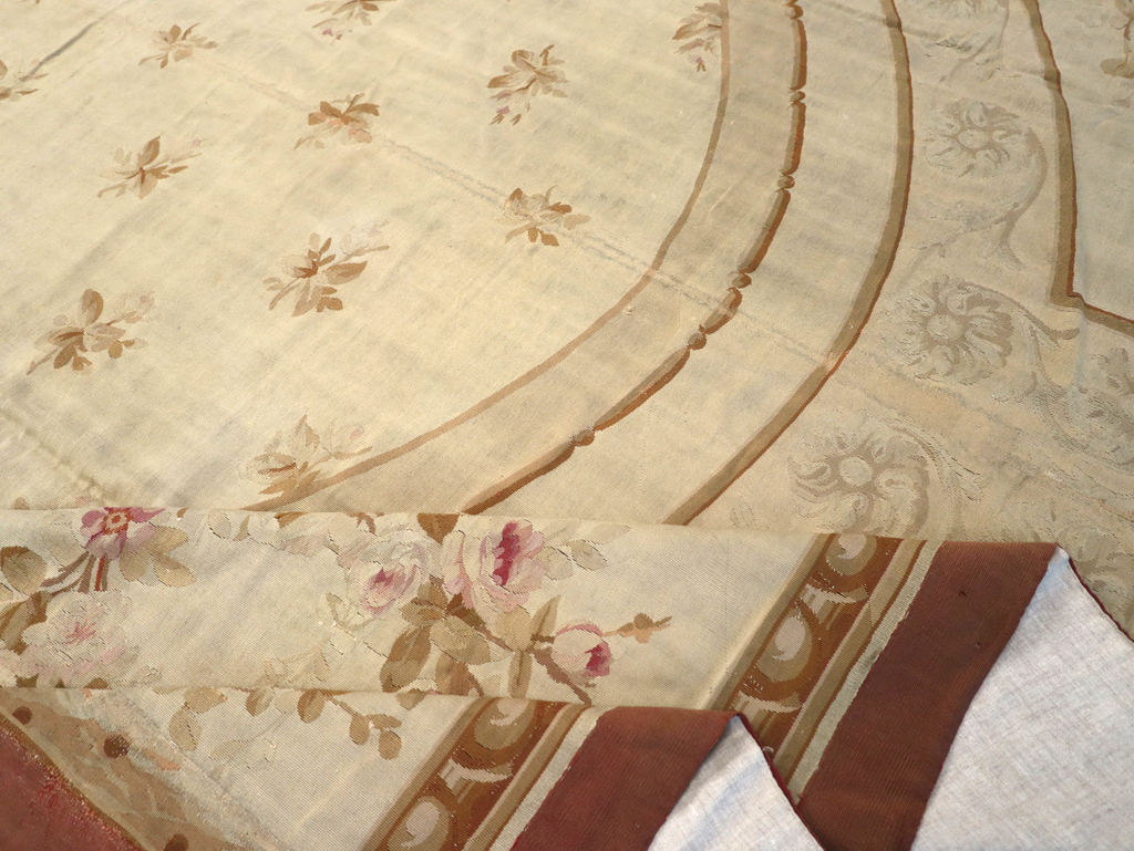 Antique French Aubusson Carpet, No.10892 - Staging
