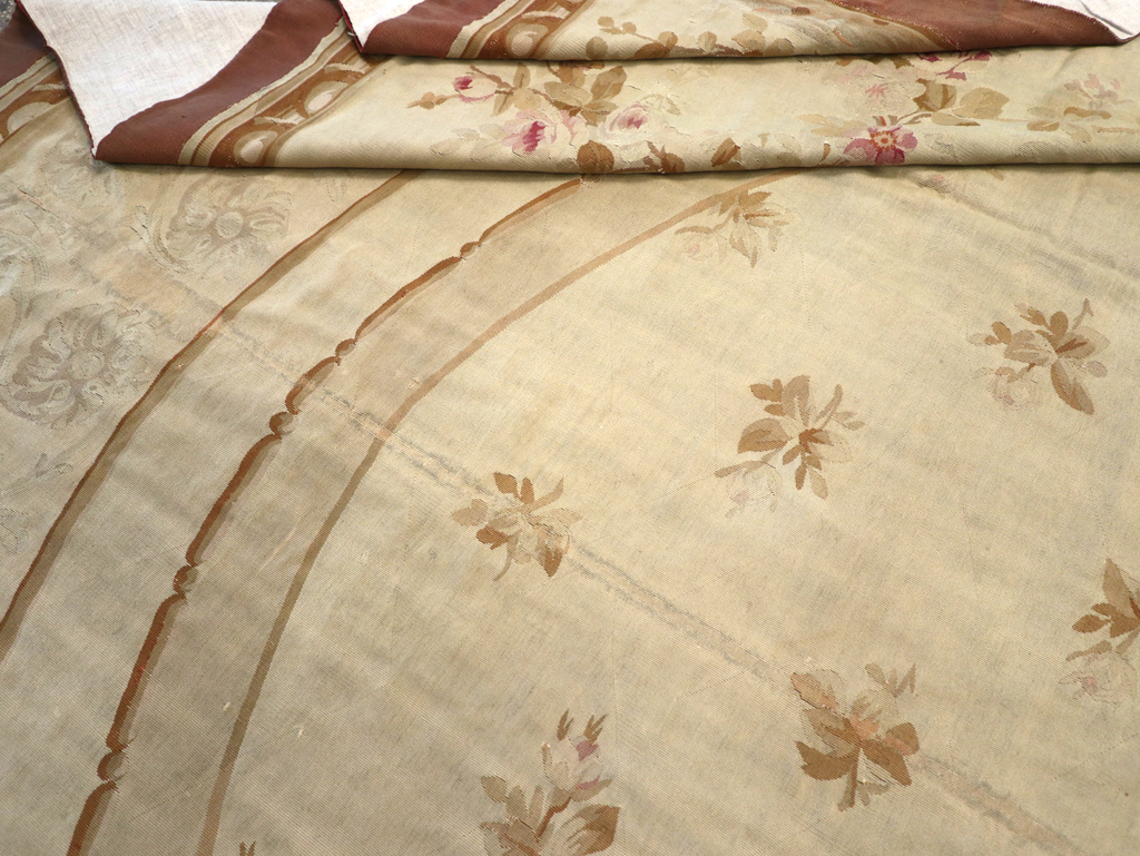 Antique French Aubusson Carpet, No.10892 - Staging