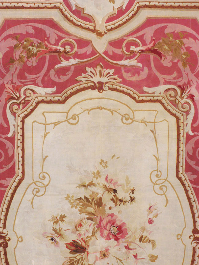 Antique French Aubusson Carpet, No.10969 - Staging
