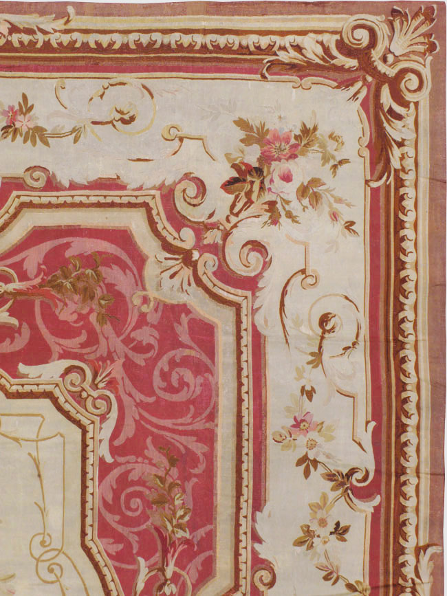 Antique French Aubusson Carpet, No.10969 - Staging