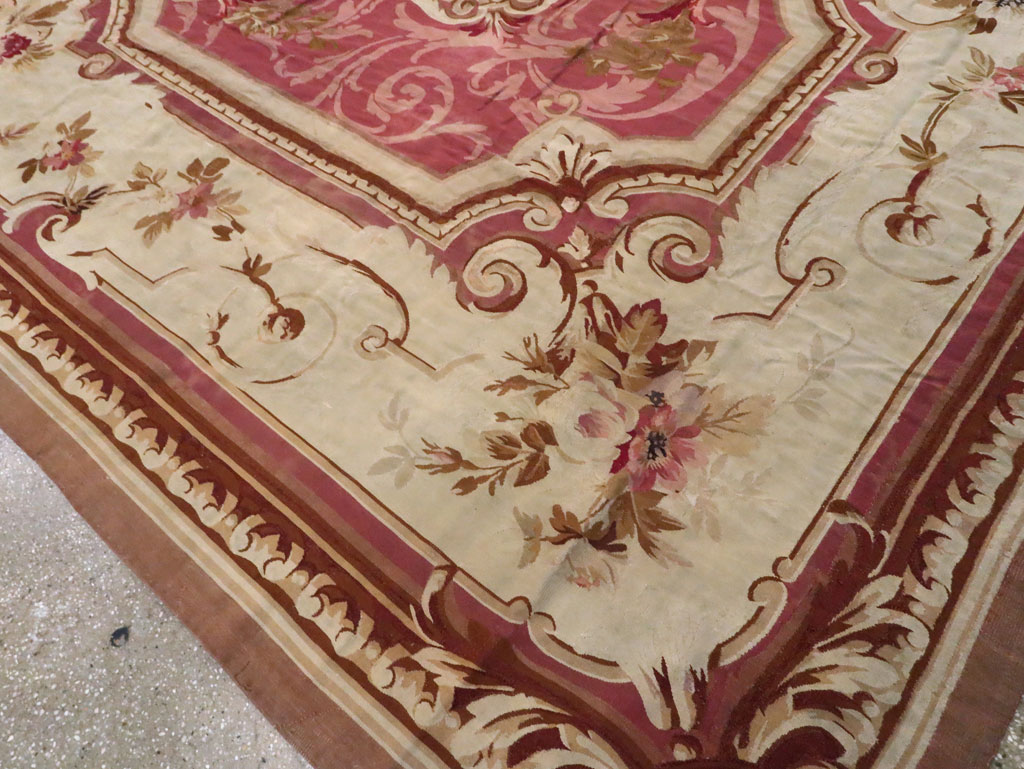 Antique French Aubusson Carpet, No.10969 - Staging
