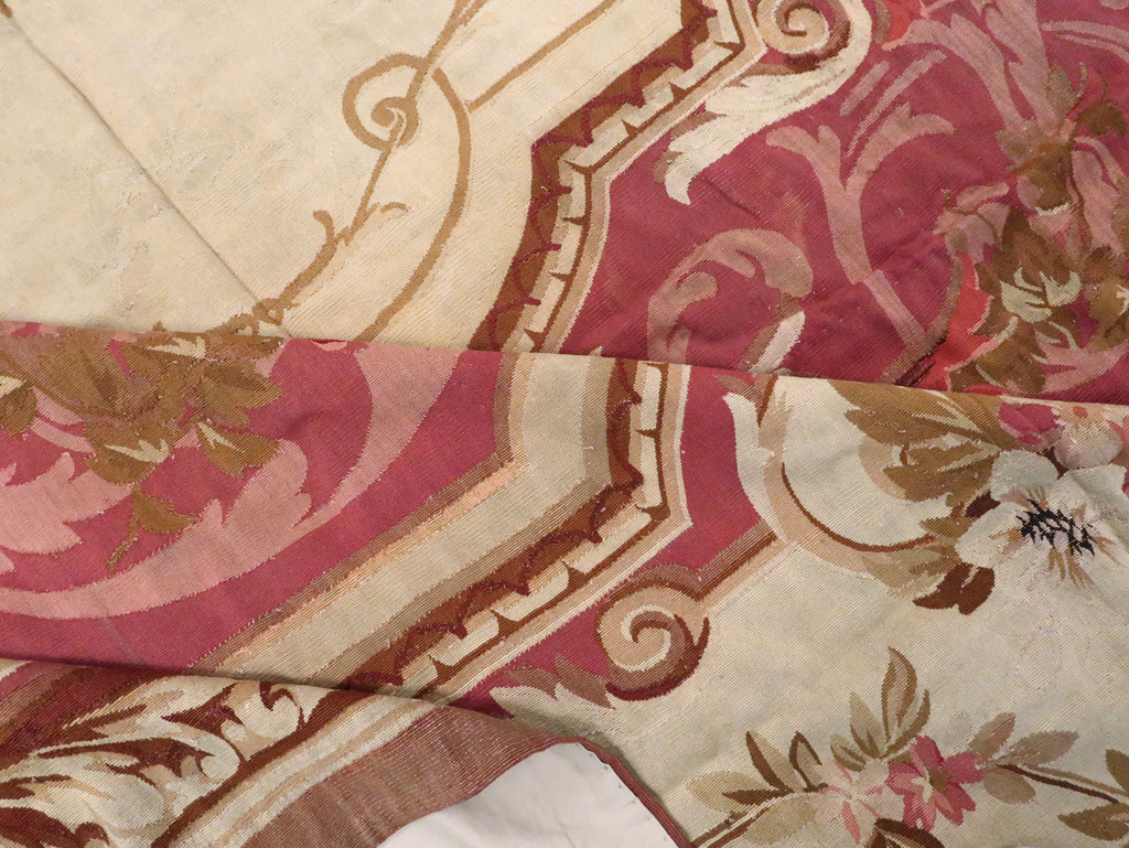 Antique French Aubusson Carpet, No.10969 - Staging