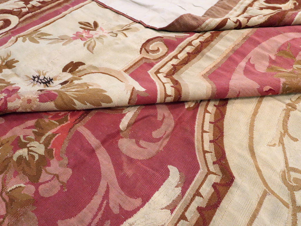 Antique French Aubusson Carpet, No.10969 - Staging