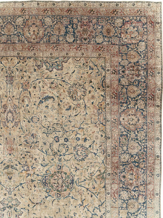 Antique Persian Lavar Kerman Oversize Carpet, No.11001 - Staging