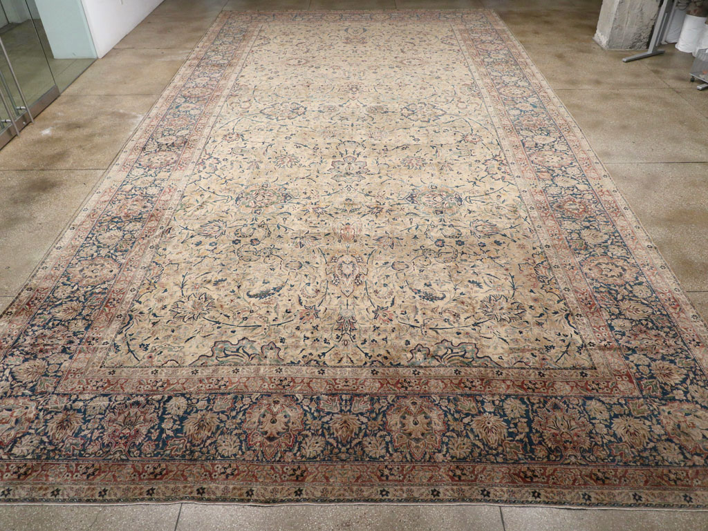 Antique Persian Lavar Kerman Oversize Carpet, No.11001 - Staging