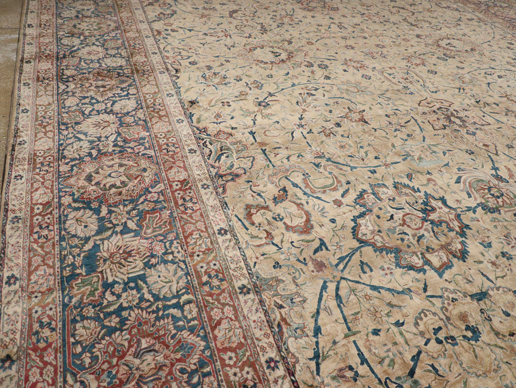 Antique Persian Lavar Kerman Oversize Carpet, No.11001 - Staging