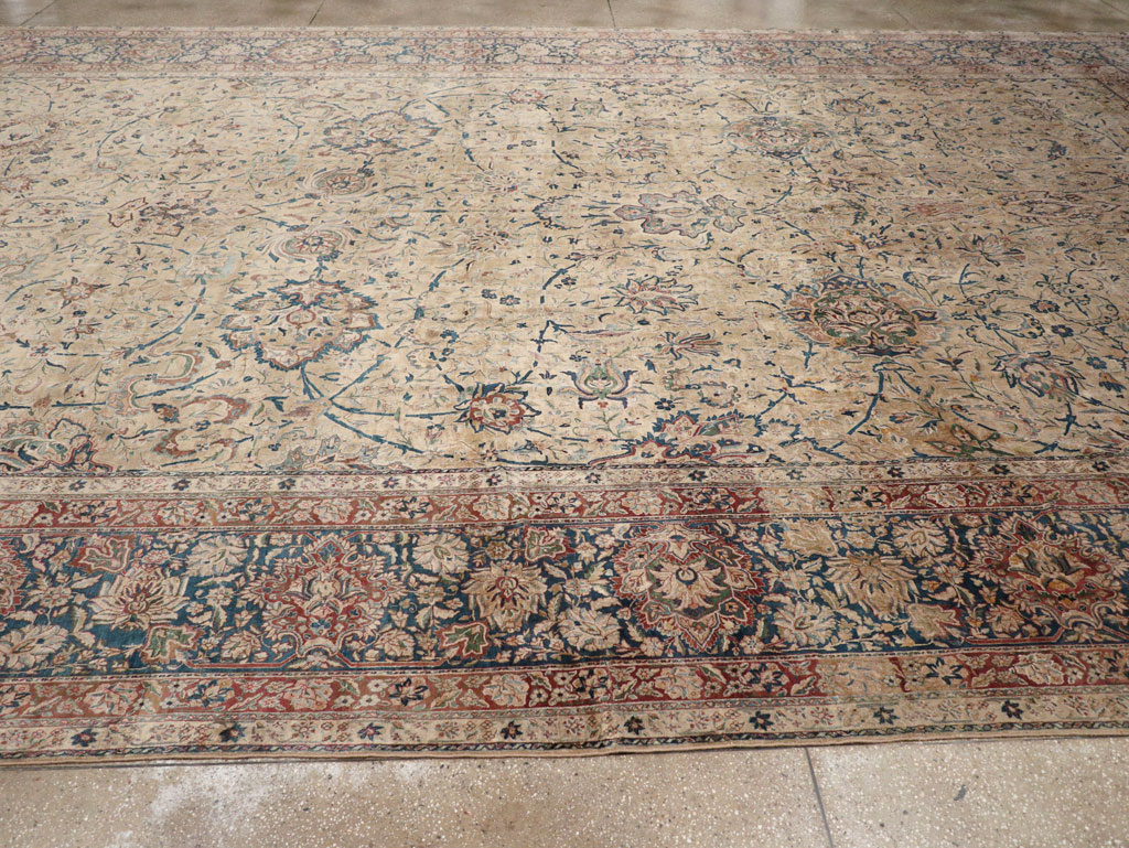 Antique Persian Lavar Kerman Oversize Carpet, No.11001 - Staging