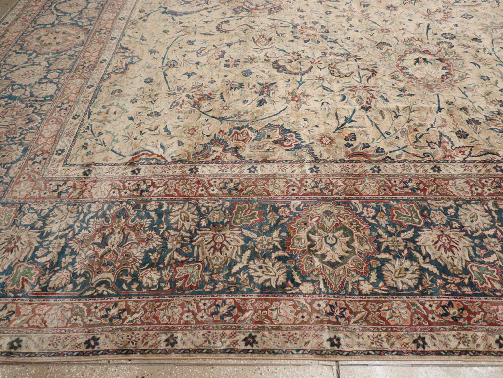 Antique Persian Lavar Kerman Oversize Carpet, No.11001 - Staging
