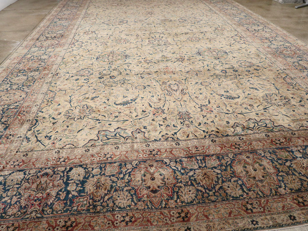 Antique Persian Lavar Kerman Oversize Carpet, No.11001 - Staging