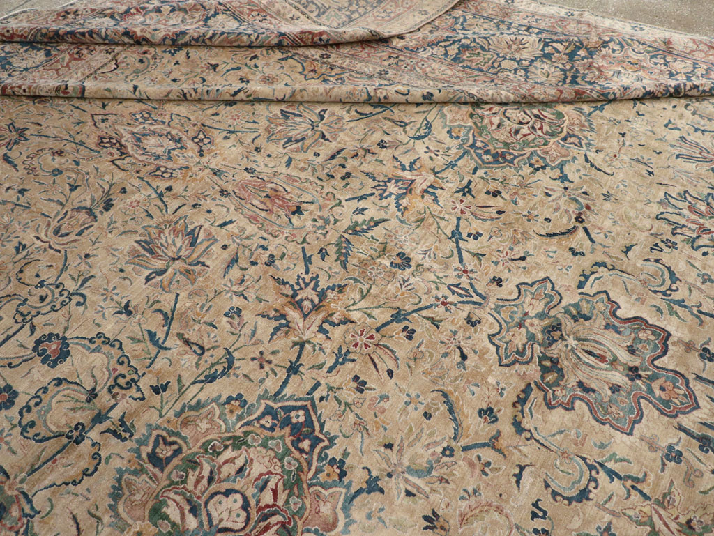 Antique Persian Lavar Kerman Oversize Carpet, No.11001 - Staging
