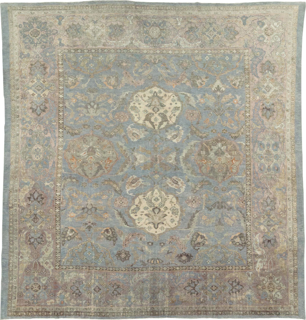 Antique Persian Sultanabad Square Room Size Carpet, No.11018 - Staging