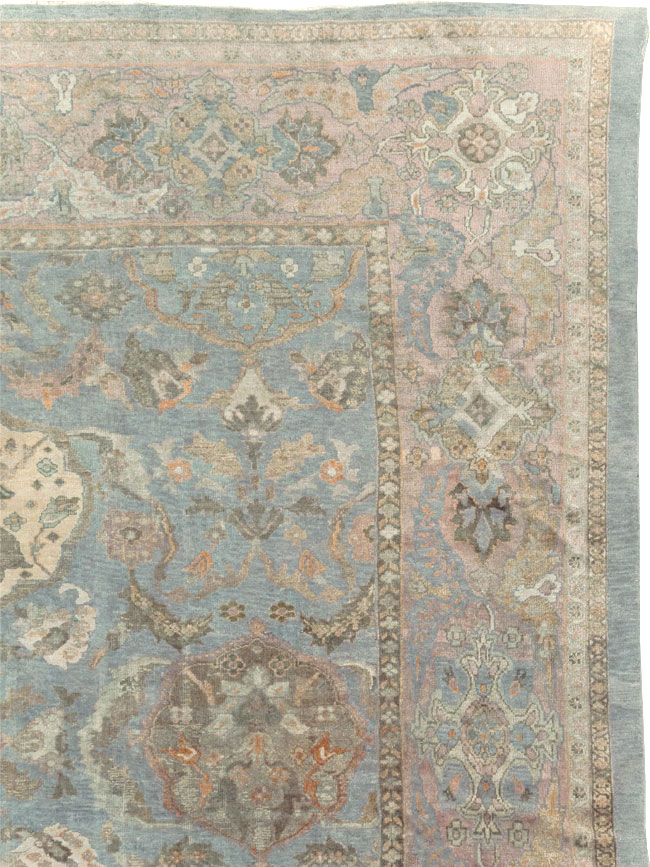 Antique Persian Sultanabad Square Room Size Carpet, No.11018 - Staging