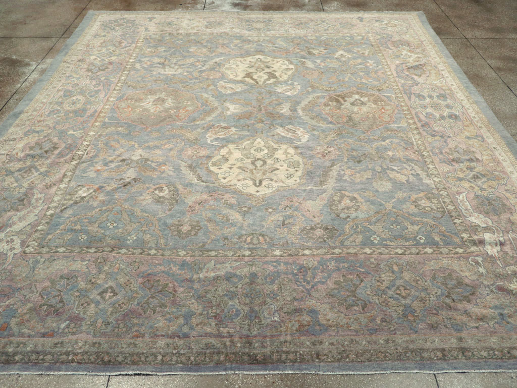 Antique Persian Sultanabad Square Room Size Carpet, No.11018 - Staging
