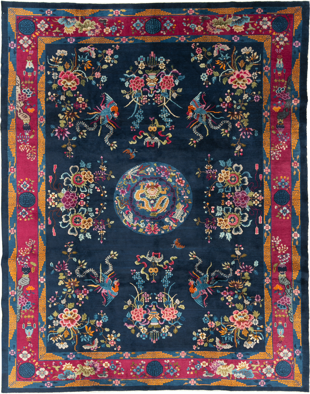 Vintage Chinese Art Deco Room Size Carpet, No.11122 - Staging
