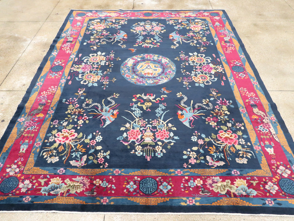 Vintage Chinese Art Deco Room Size Carpet, No.11122 - Staging