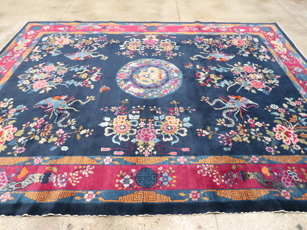 Vintage Chinese Art Deco Room Size Carpet, No.11122 - Staging