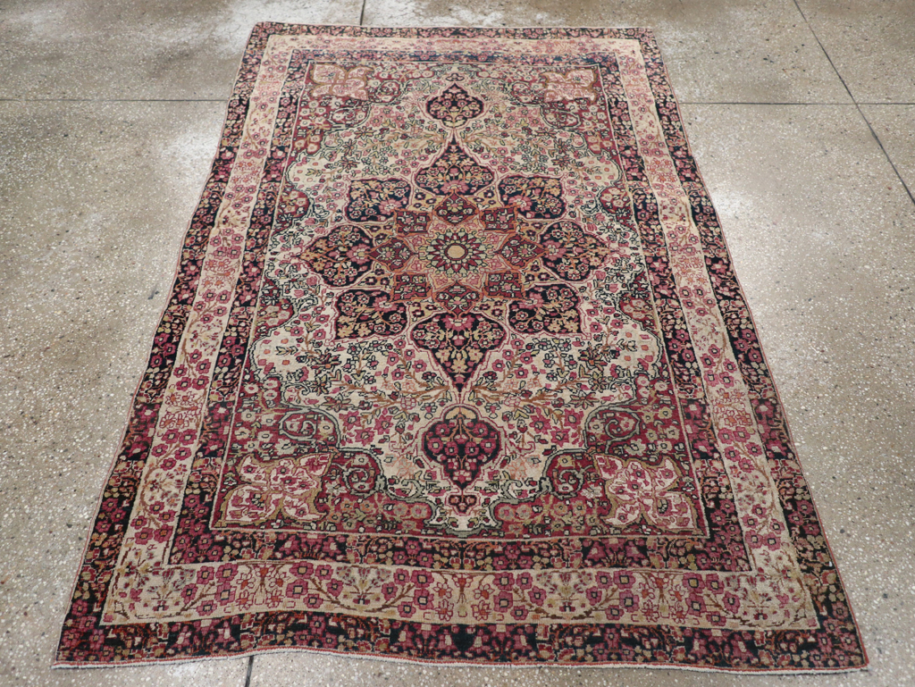 Antique Persian Lavar Kerman Rug, No.11251 - Staging