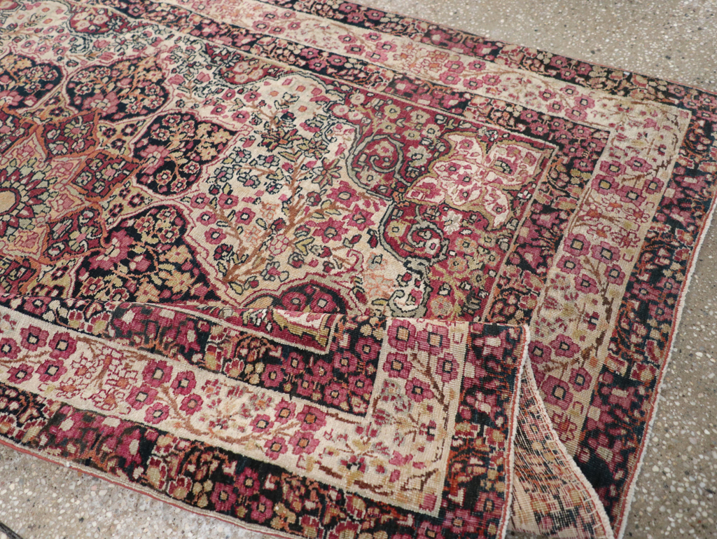 Antique Persian Lavar Kerman Rug, No.11251 - Staging