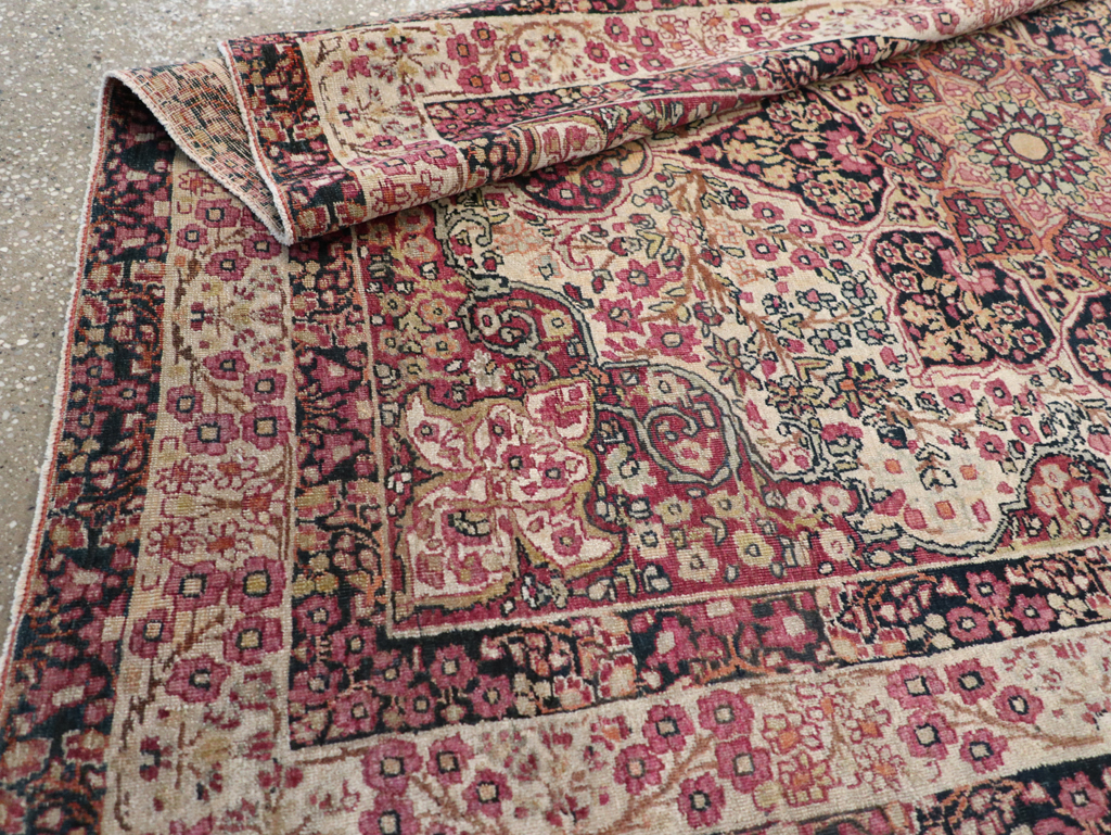 Antique Persian Lavar Kerman Rug, No.11251 - Staging