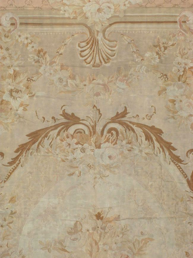 Antique French Aubusson Carpet, No.11290 - Staging