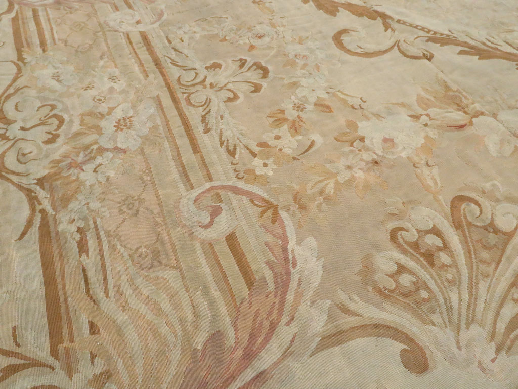 Antique French Aubusson Carpet, No.11290 - Staging