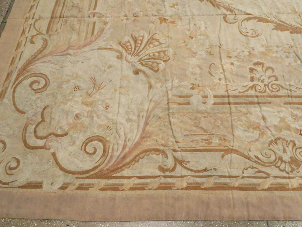 Antique French Aubusson Carpet, No.11290 - Staging