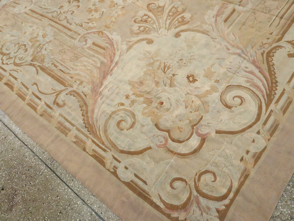 Antique French Aubusson Carpet, No.11290 - Staging