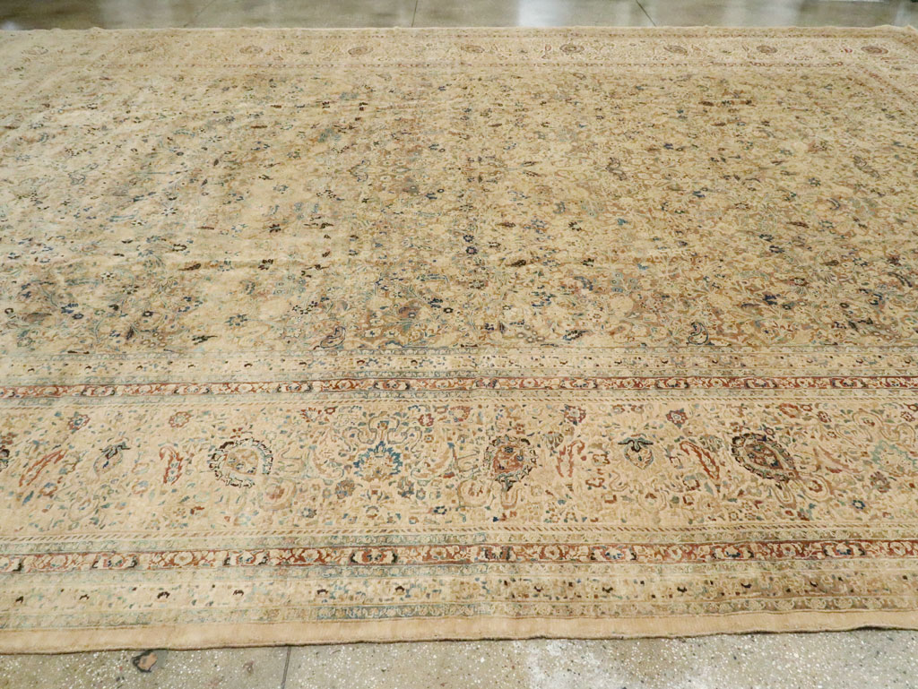 Antique Persian Mashad Oversize Carpet, No.11313 - Staging