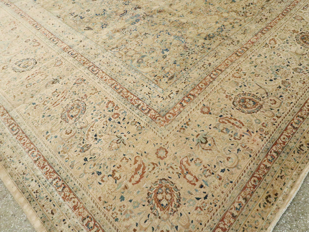 Antique Persian Mashad Oversize Carpet, No.11313 - Staging