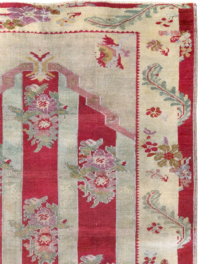 Antique Turkish Ghiordes Throw Rug, No.11327 - Staging