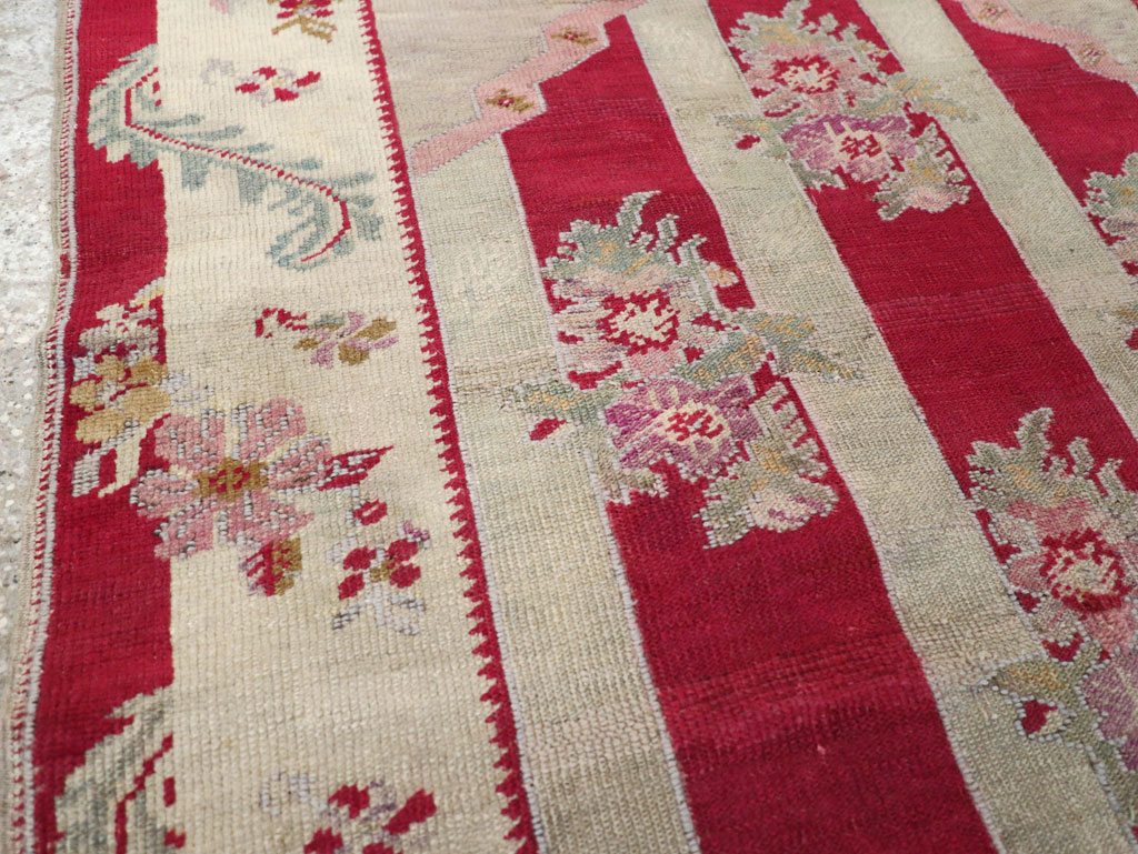 Antique Turkish Ghiordes Throw Rug, No.11327 - Staging