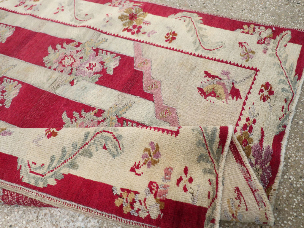 Antique Turkish Ghiordes Throw Rug, No.11327 - Staging