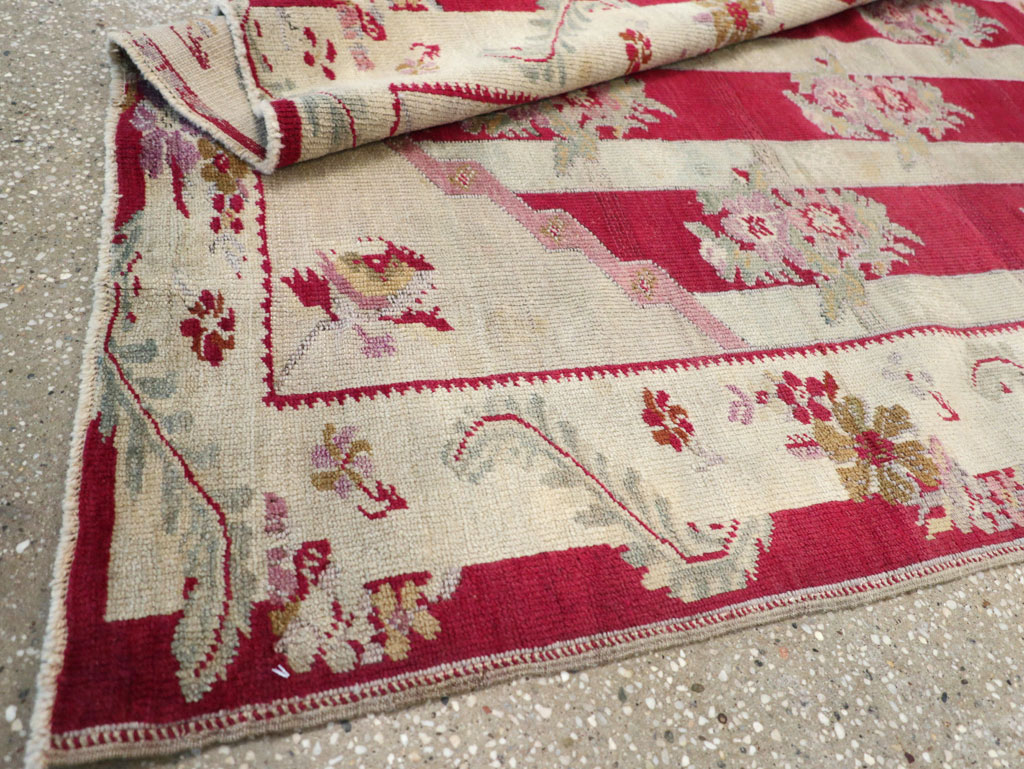 Antique Turkish Ghiordes Throw Rug, No.11327 - Staging