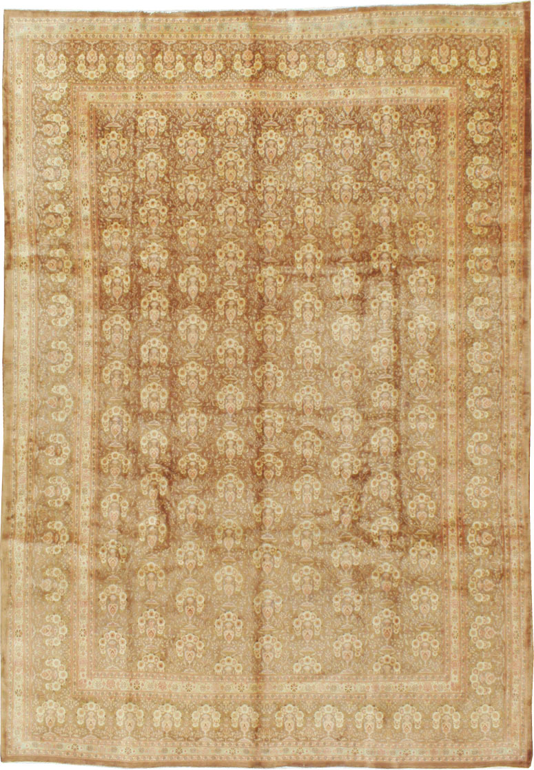Vintage Persian Mashad Carpet, No.11350 - Staging