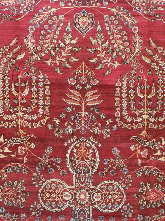 Antique Persian Lavar Kerman Carpet, No.11385 - Staging