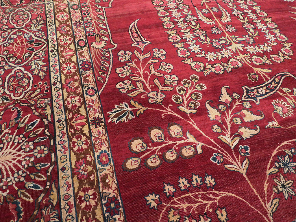 Antique Persian Lavar Kerman Carpet, No.11385 - Staging