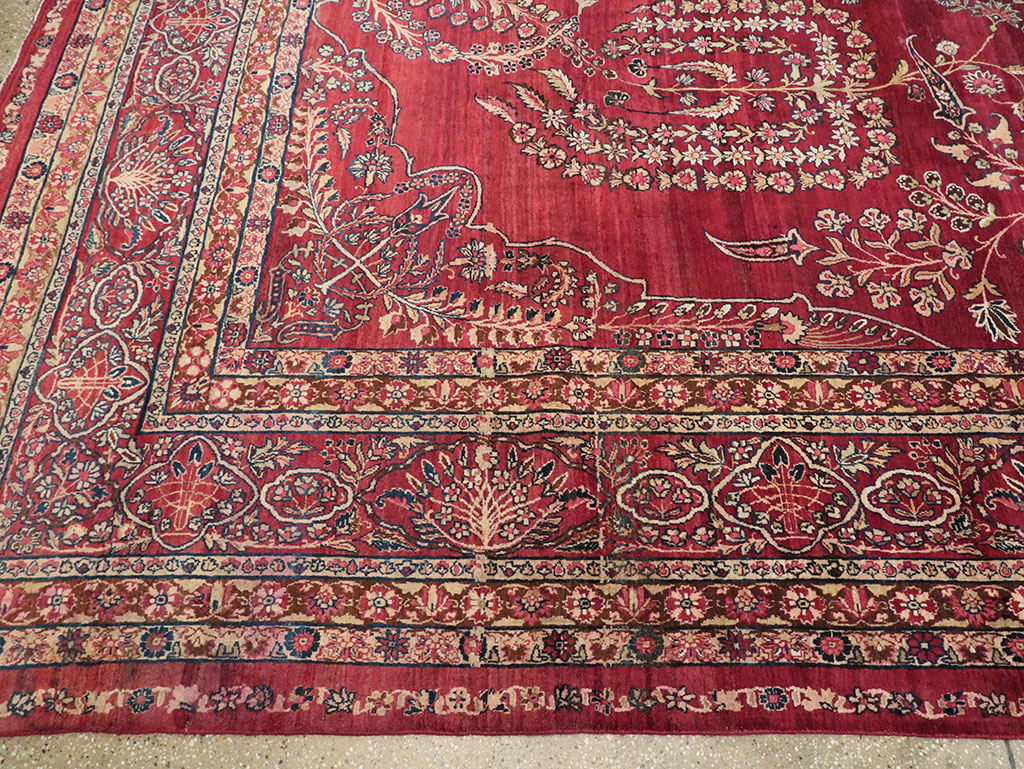 Antique Persian Lavar Kerman Carpet, No.11385 - Staging