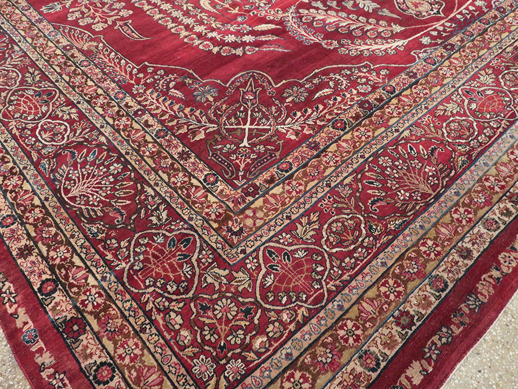 Antique Persian Lavar Kerman Carpet, No.11385 - Staging