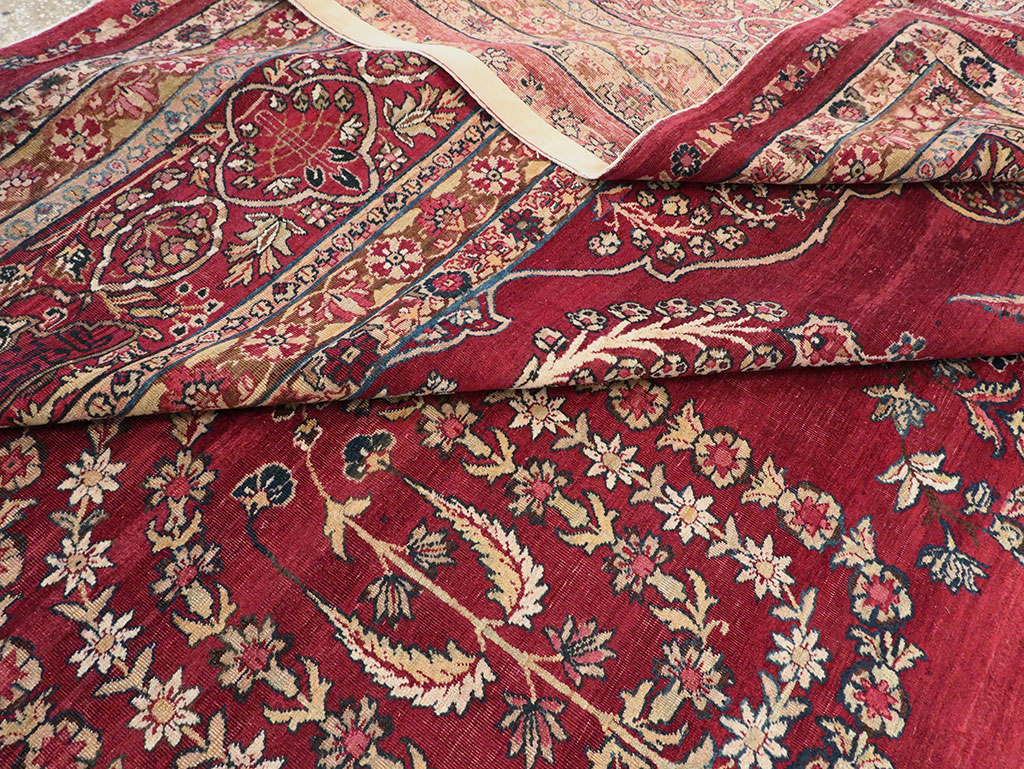 Antique Persian Lavar Kerman Carpet, No.11385 - Staging