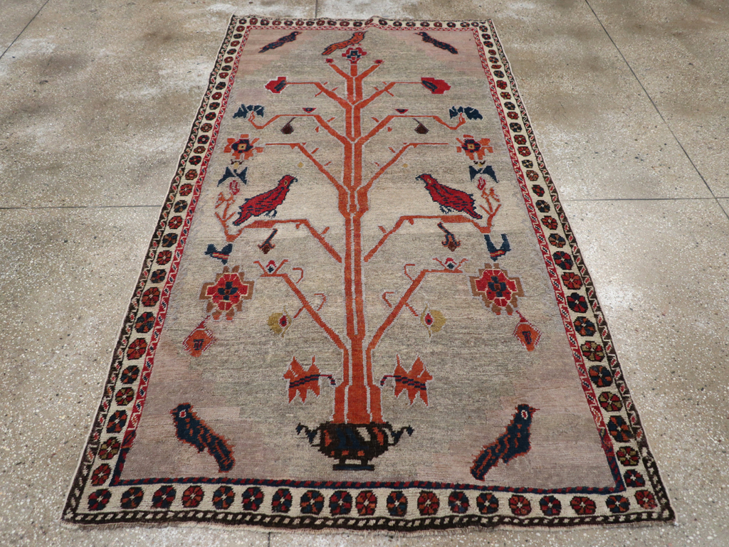 Vintage Gabbeh Pictorial Rug, No.11396 - Staging